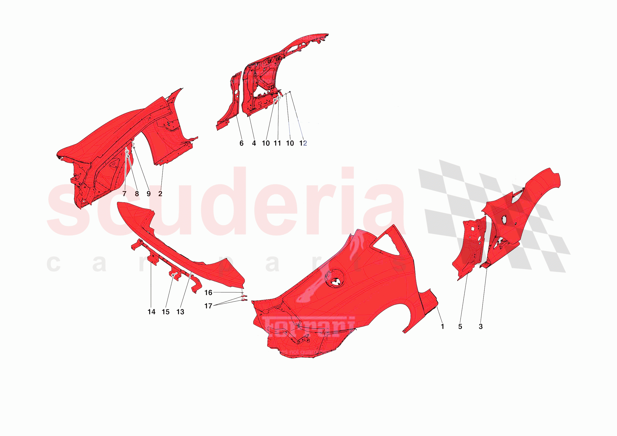 LATERAL OUTER BODYSHELL of Ferrari Ferrari 812 Competizione Europe