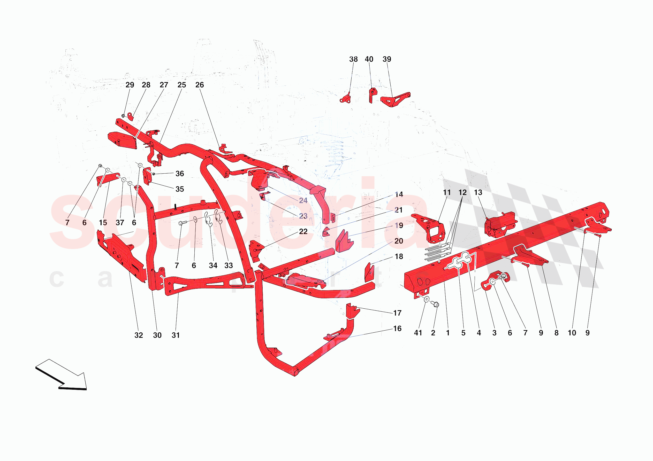 FRONT SUBSTRUCTURE of Ferrari Ferrari 812 Competizione Europe