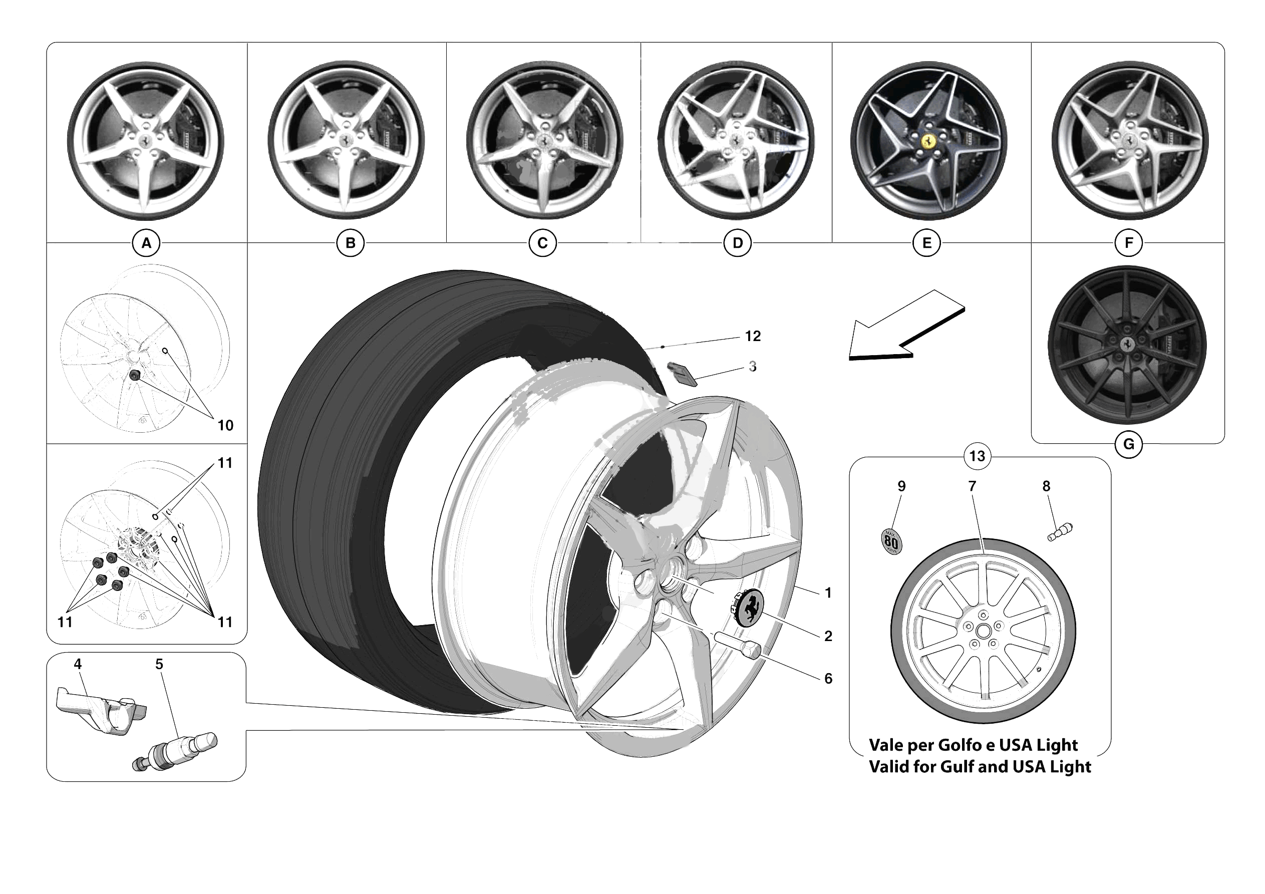 COMPLETE WHEELS of Ferrari Ferrari F8 Spider Europe