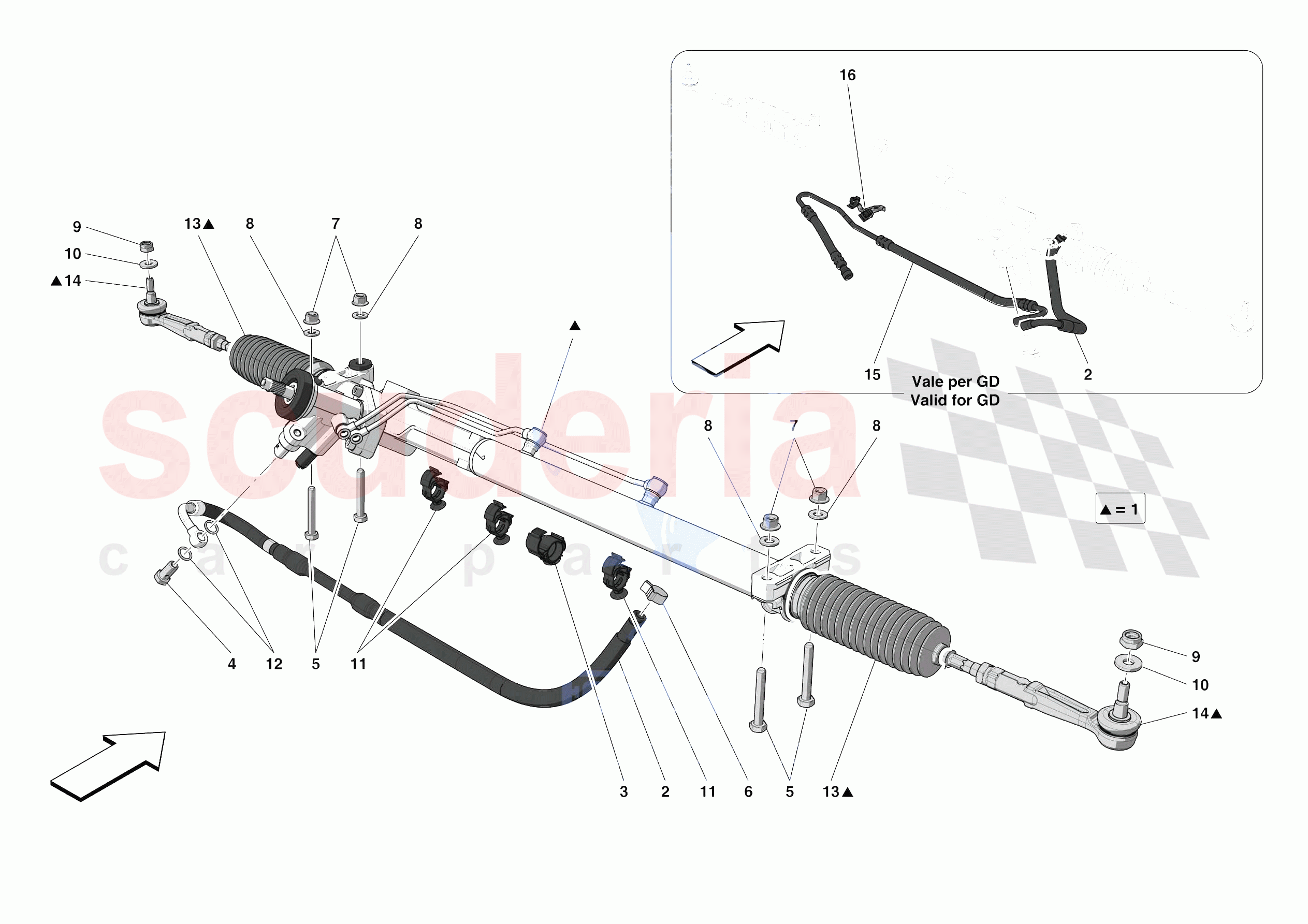 STEERING BOX of Ferrari Ferrari F8 Spider Europe RH