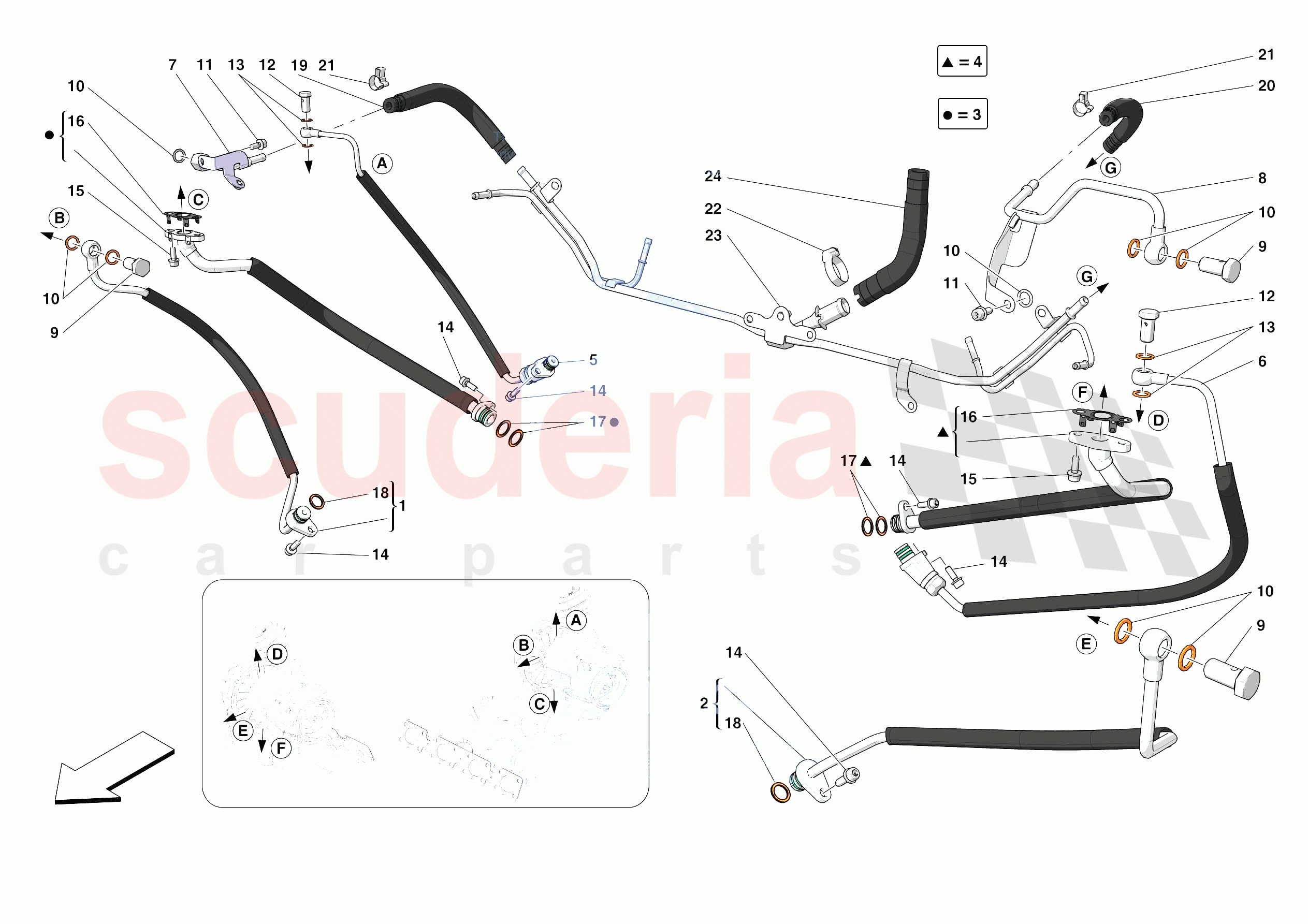 FORCED INDUCTION SYSTEM PIPES of Ferrari Ferrari F8 Spider USA