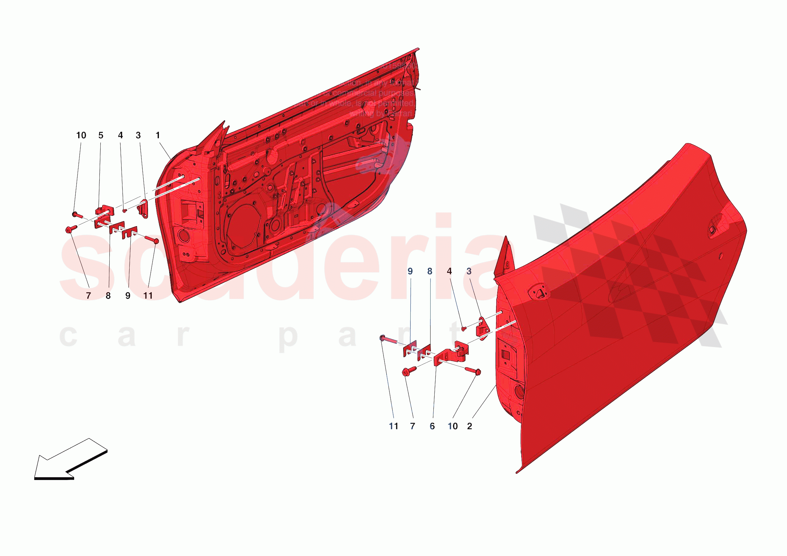 FRONT DOOR SUBSTRUCTURE of Ferrari Ferrari F8 Spider USA