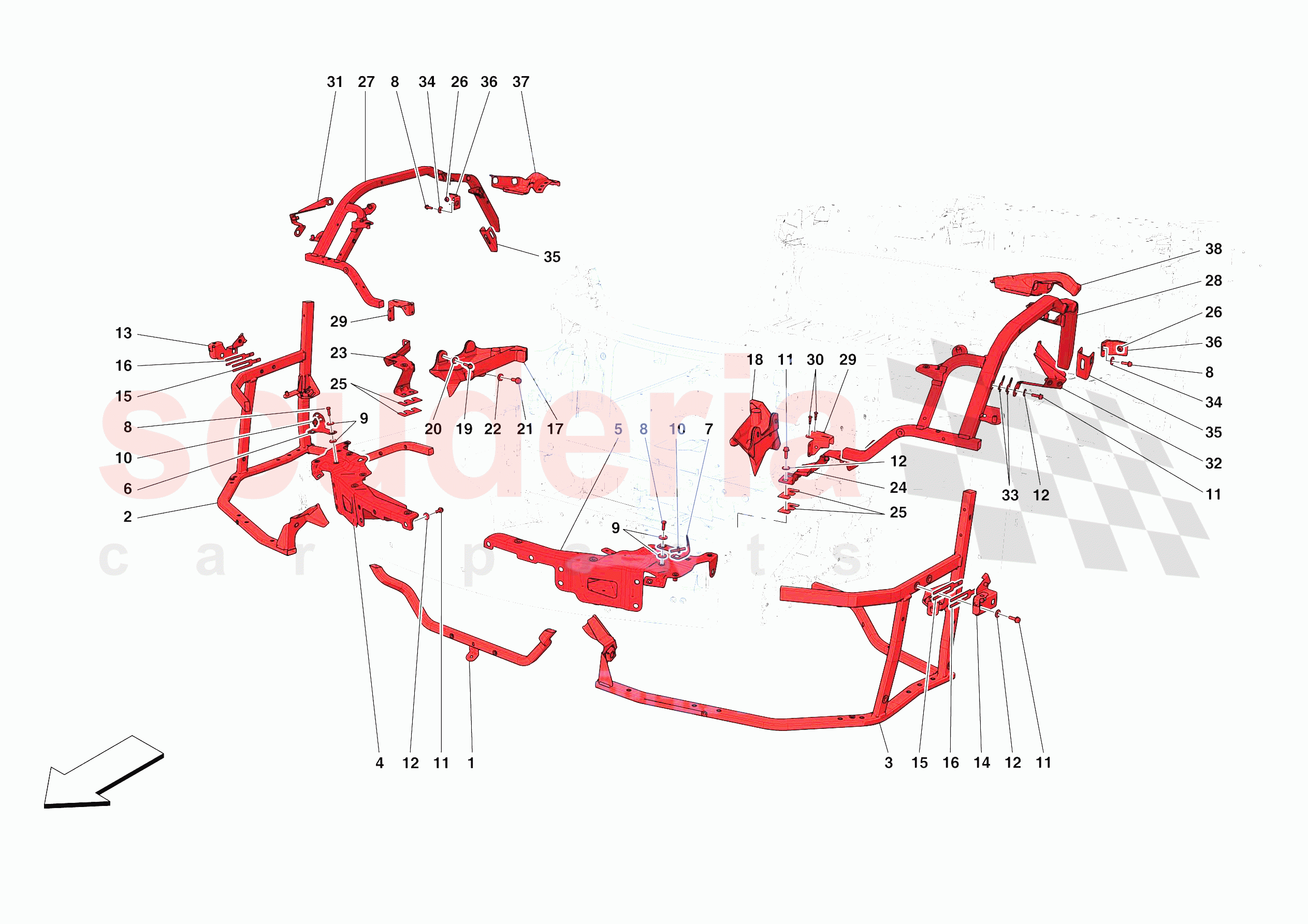 FRONT SUBSTRUCTURE of Ferrari Ferrari F8 Tributo USA