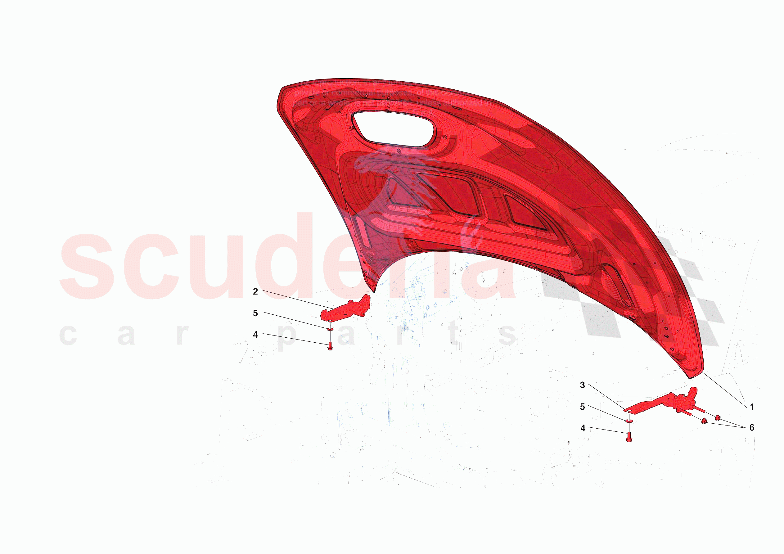 FRONT LID SUBSTRUCTURE of Ferrari Ferrari F8 Tributo USA