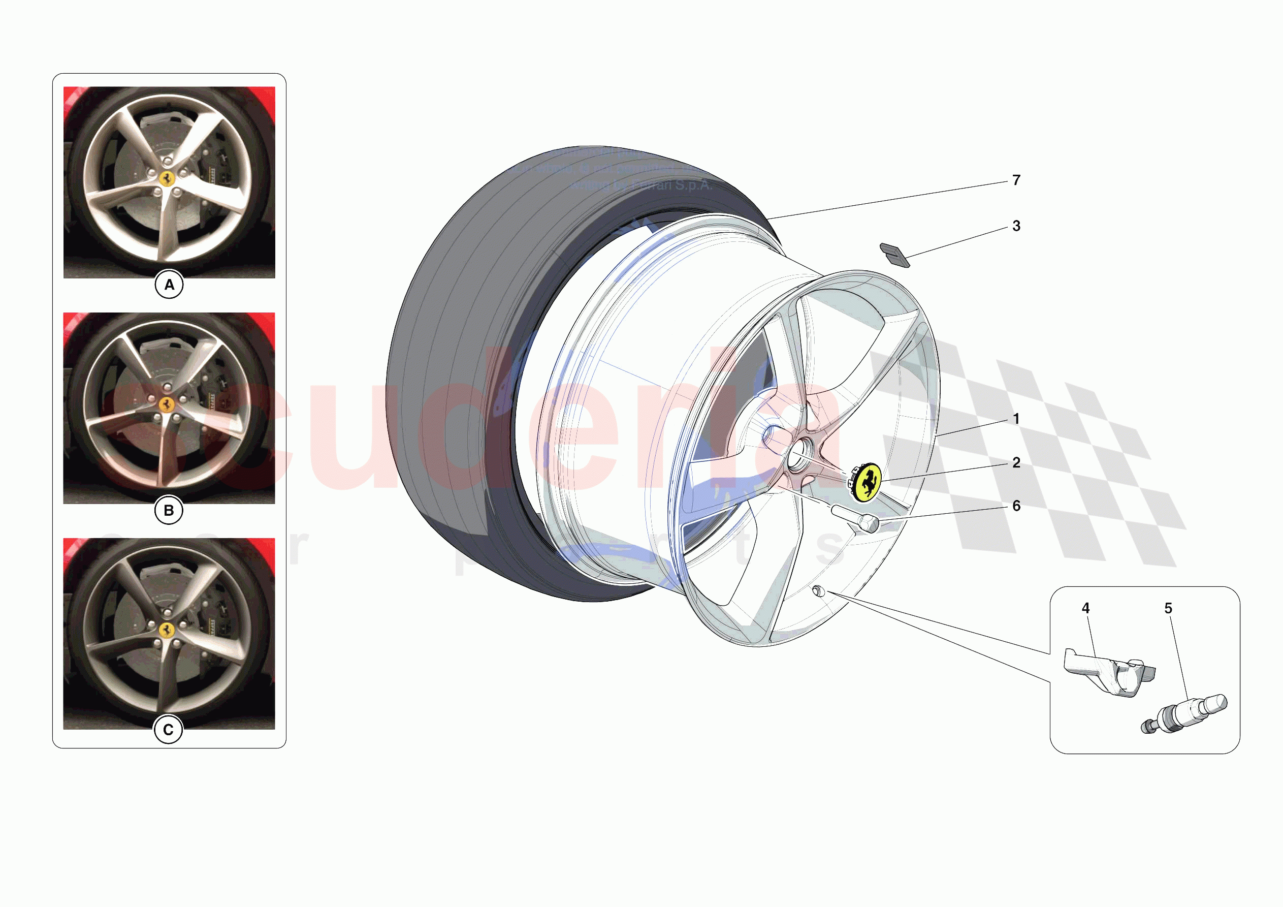 COMPLETE WHEELS of Ferrari Ferrari Monza SPA1 Europe