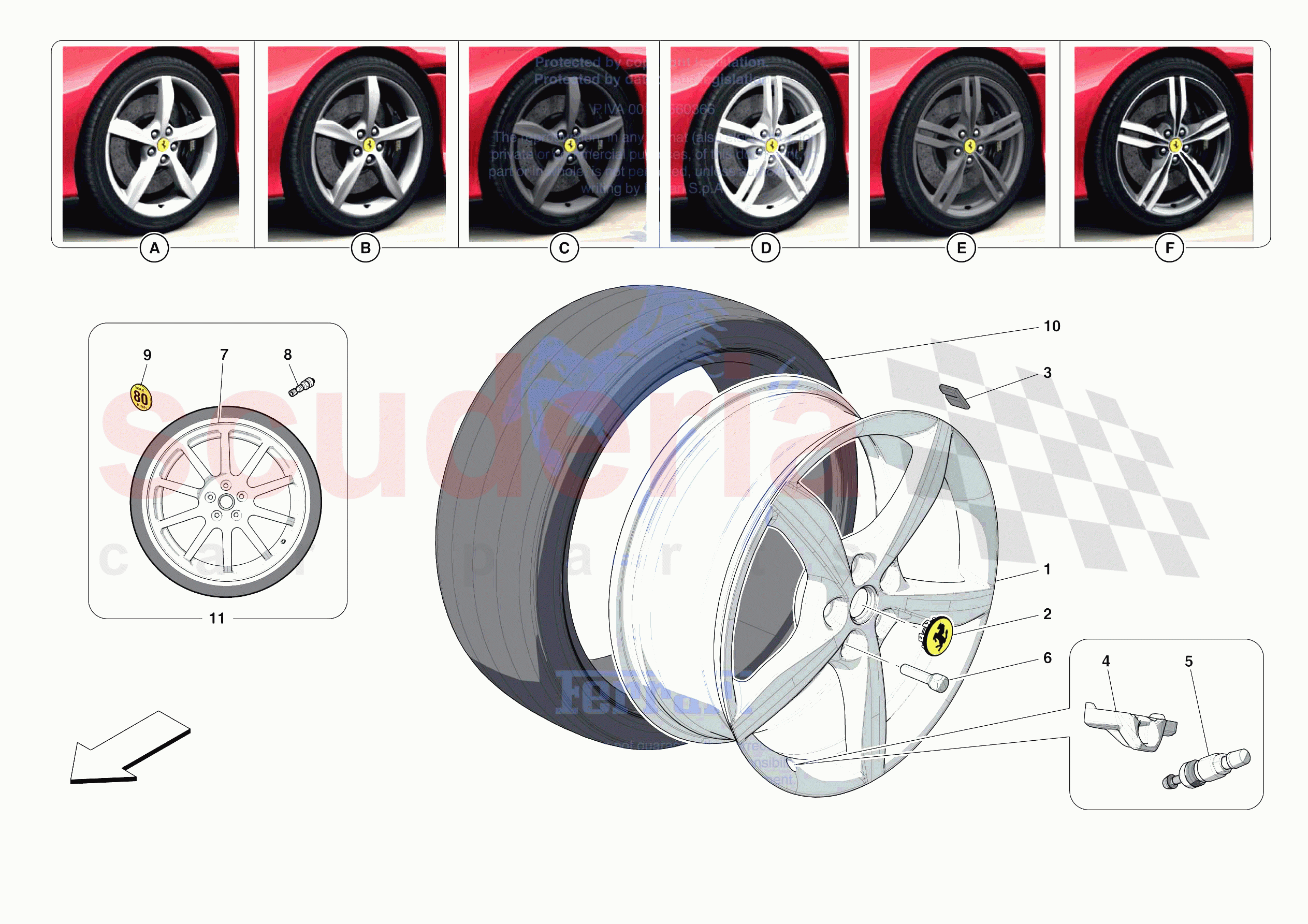 COMPLETE WHEELS of Ferrari Ferrari Portofino Europe RH