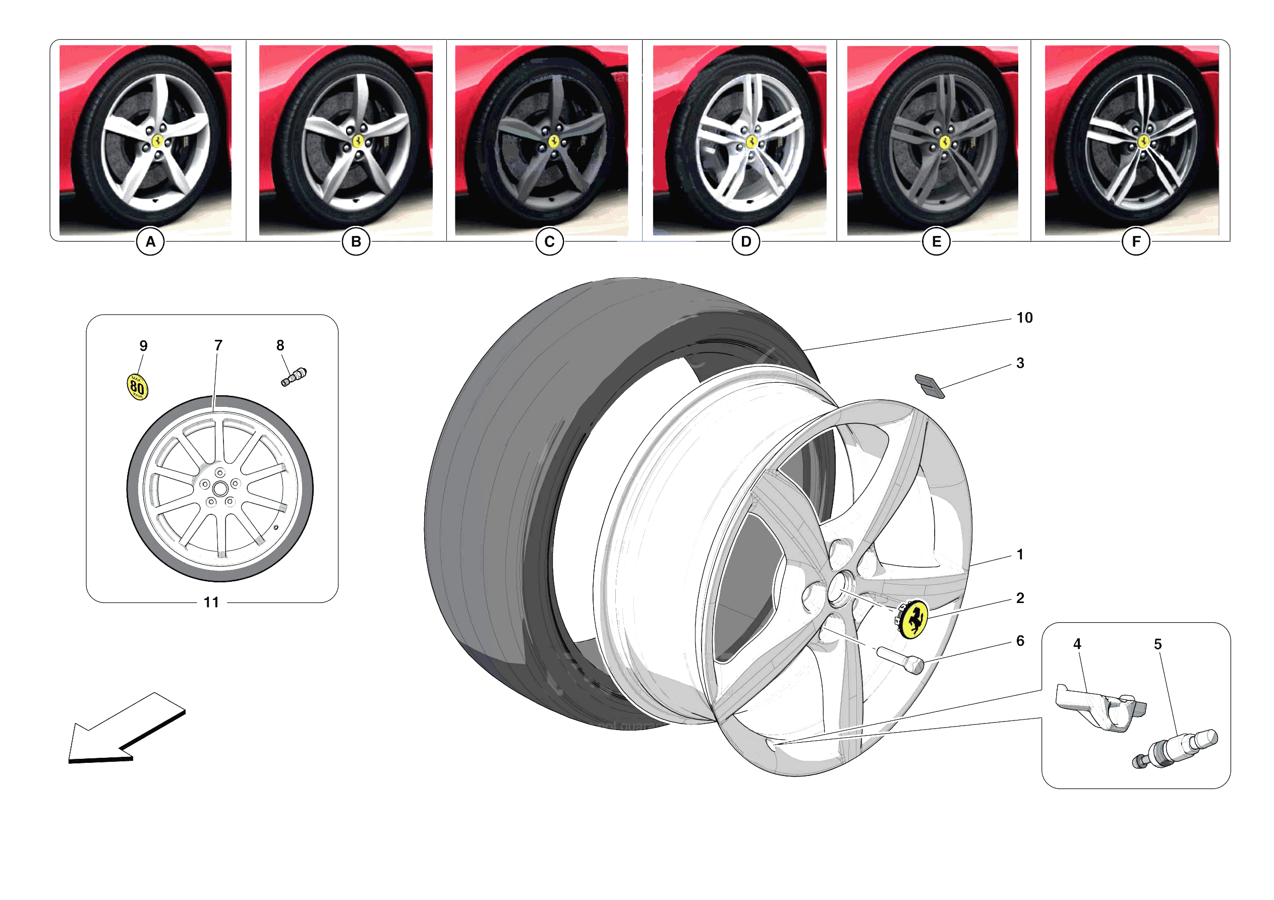 COMPLETE WHEELS of Ferrari Ferrari Portofino USA