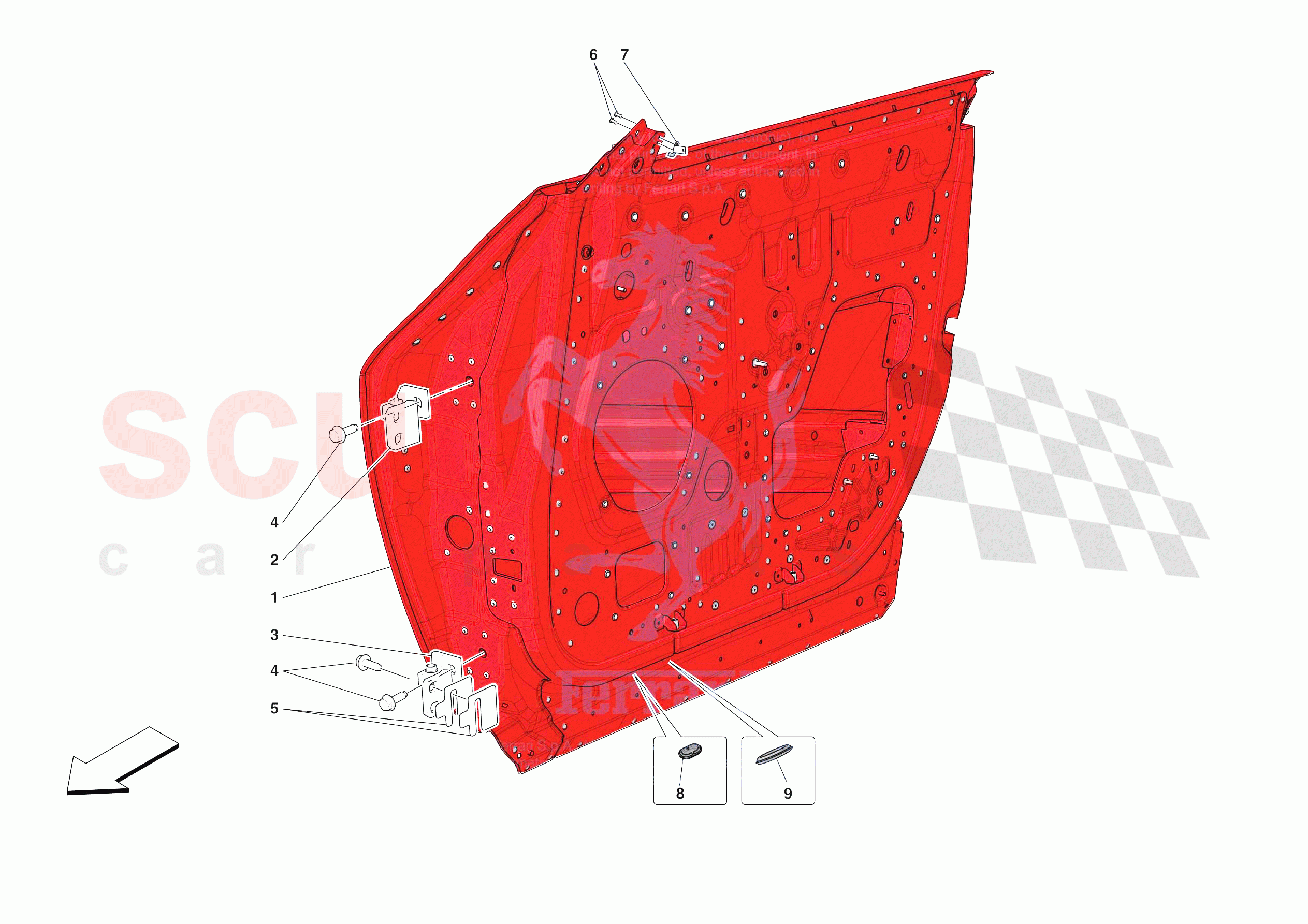 FRONT DOOR SUBSTRUCTURE of Ferrari Ferrari Purosangue USA