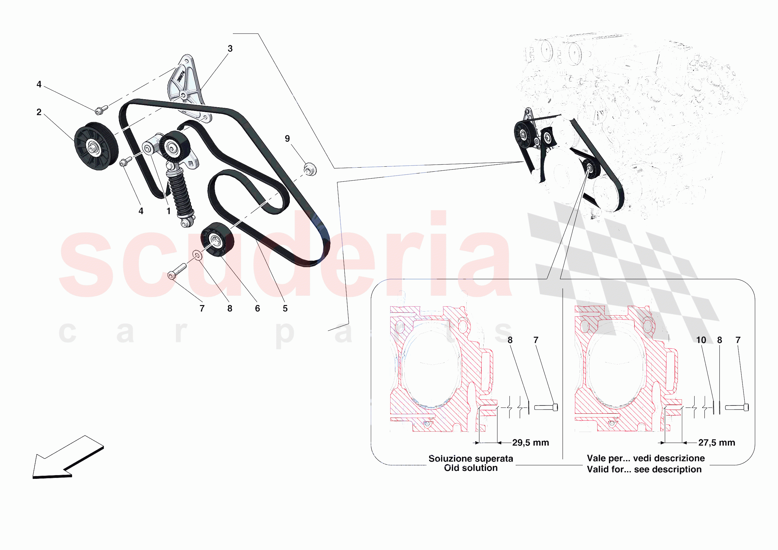 ALTERNATOR DRIVE of Ferrari Ferrari Roma Europe