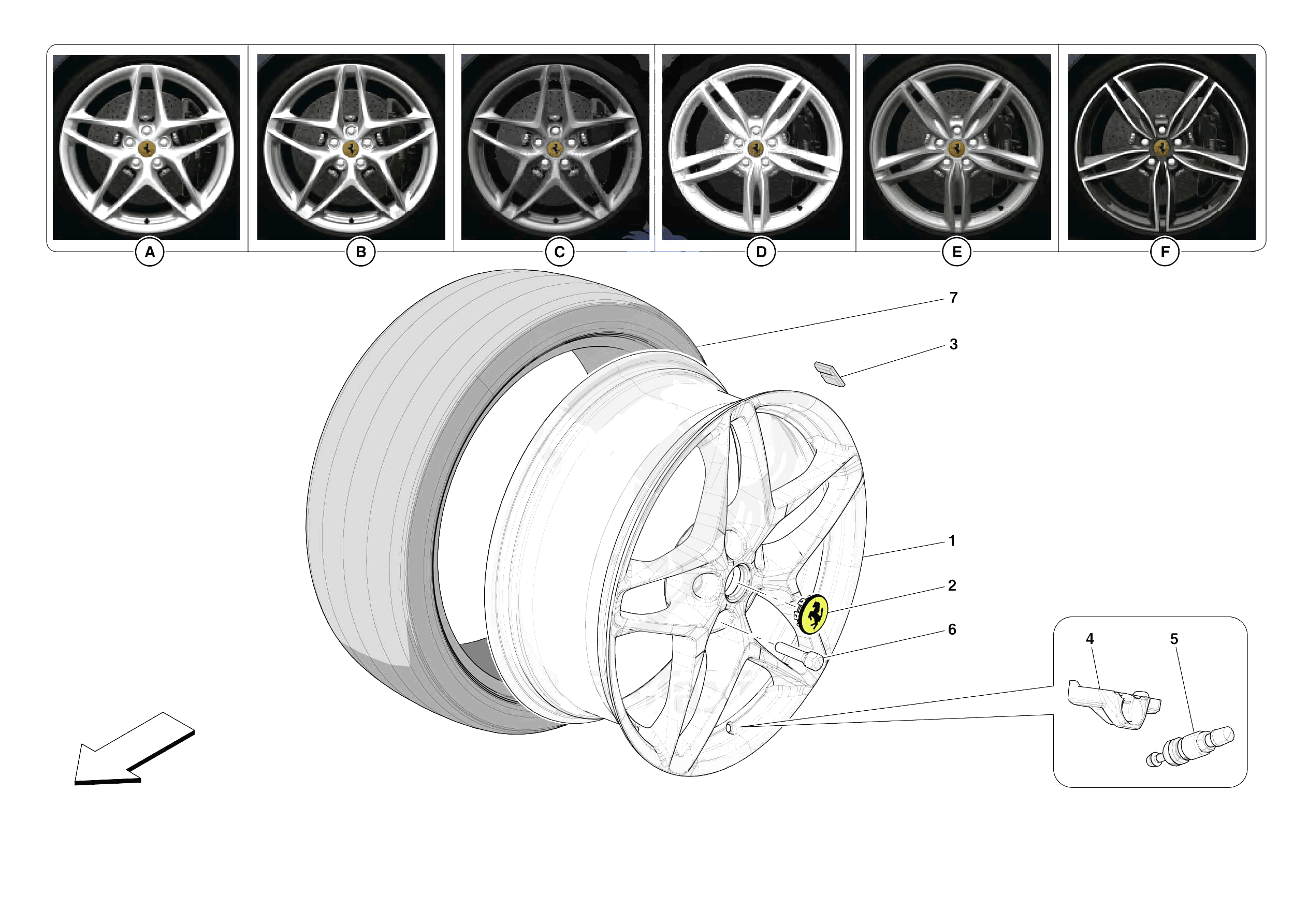 COMPLETE WHEELS of Ferrari Ferrari Roma USA