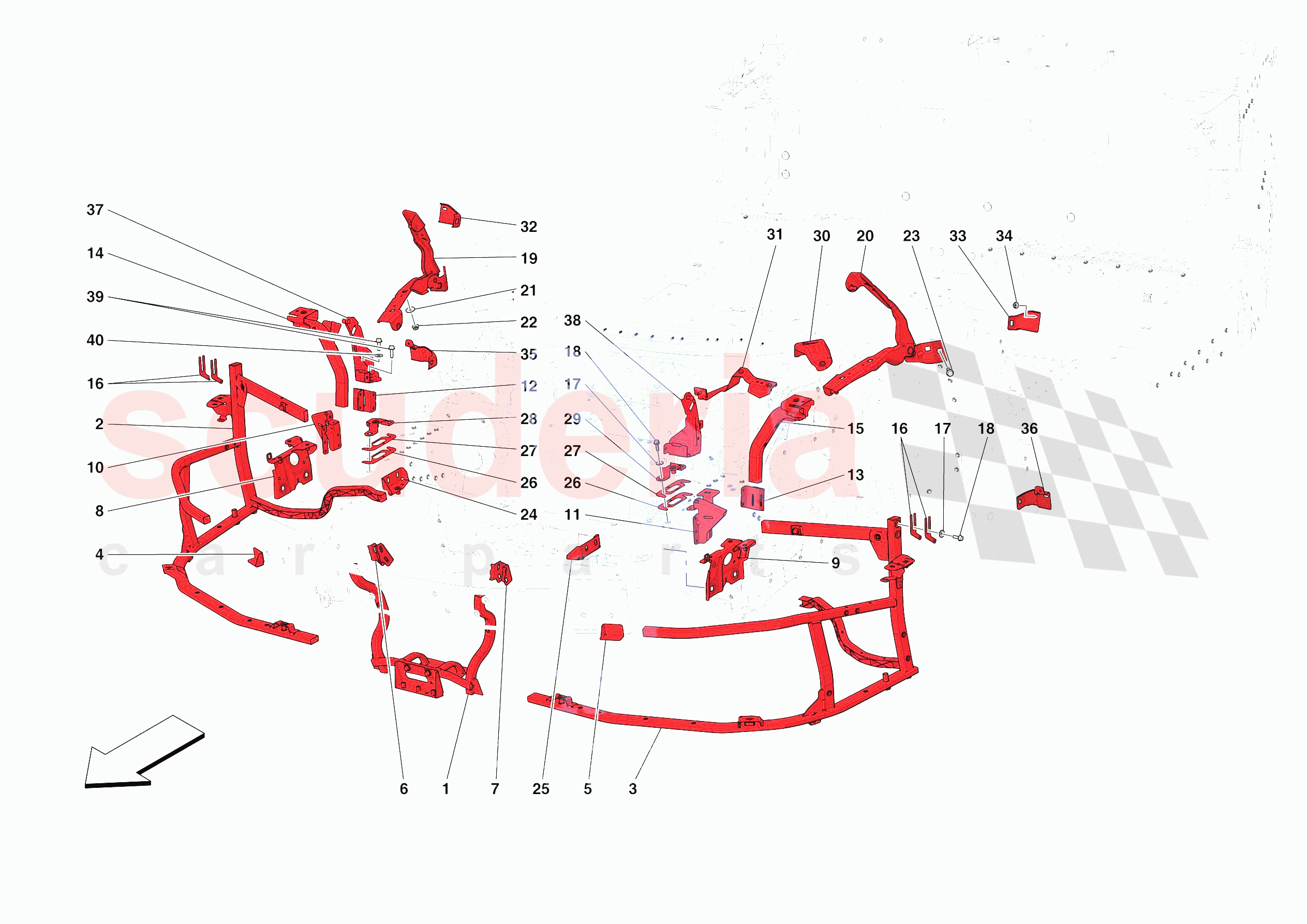 FRONT SUBSTRUCTURE of Ferrari Ferrari SF90 Spider Europe