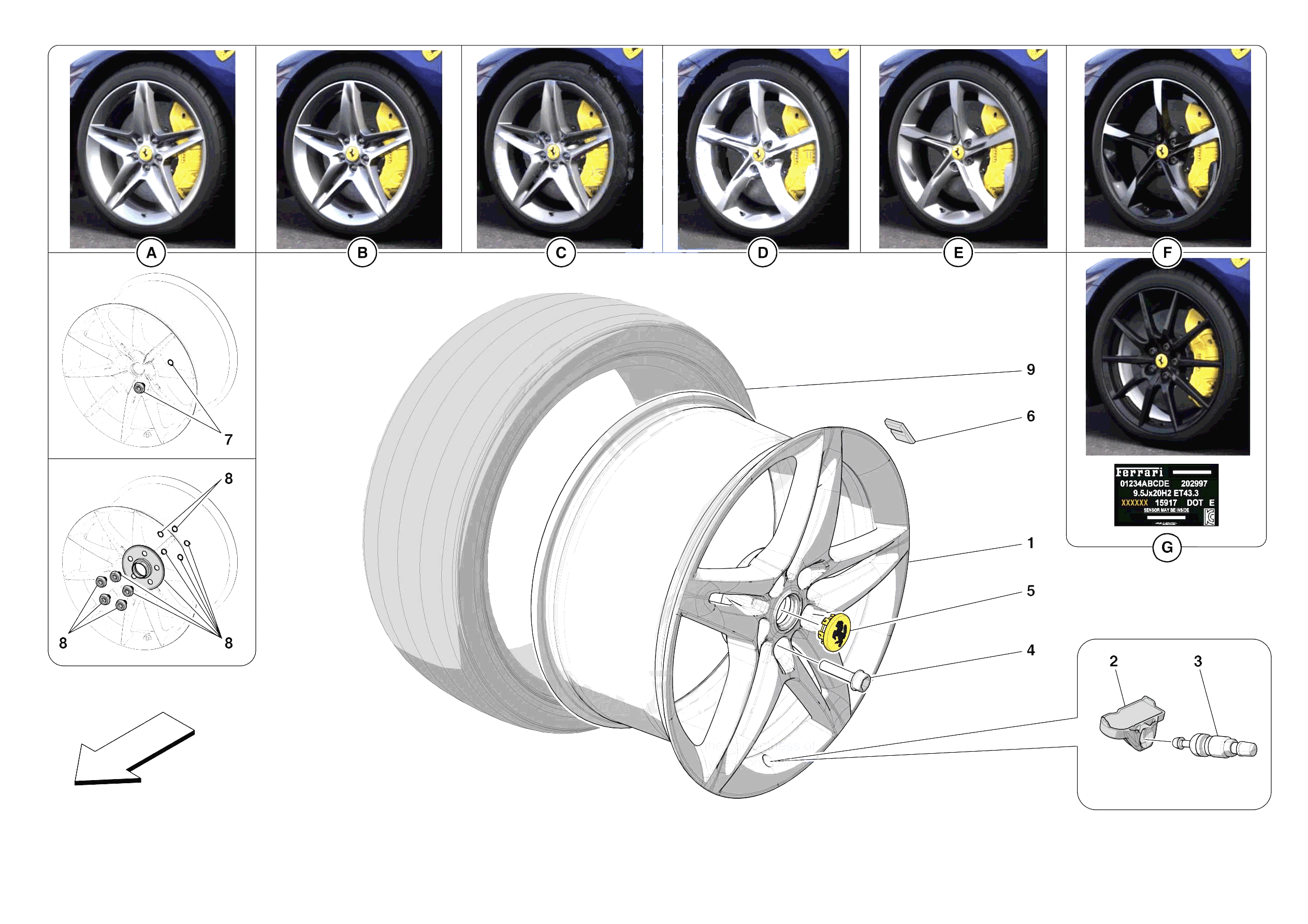 COMPLETE WHEELS of Ferrari Ferrari SF90 Spider USA