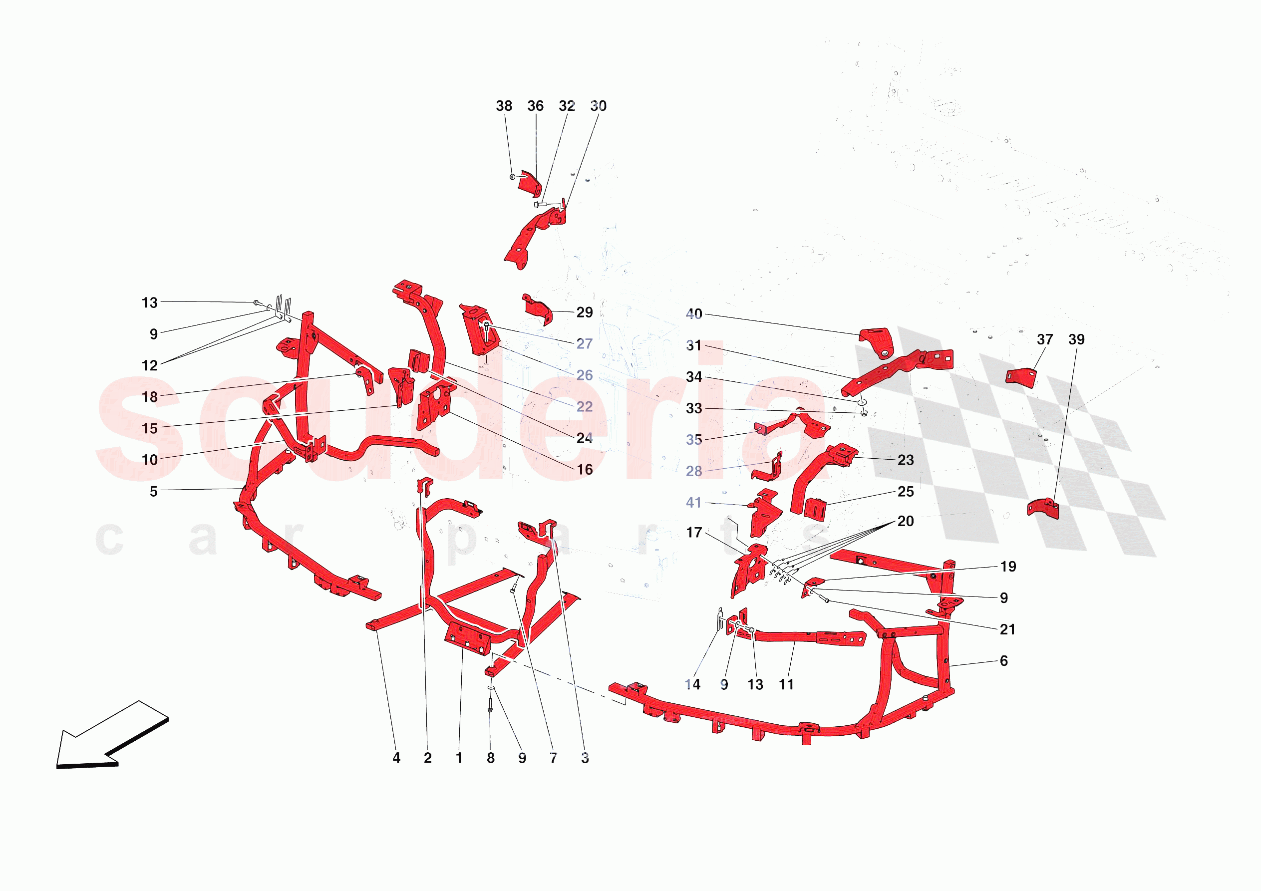 FRONT SUBSTRUCTURE of Ferrari Ferrari SF90 XX Spider Europe