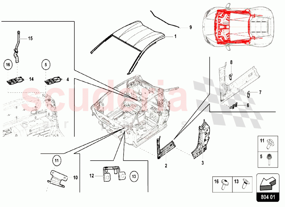 Frame Elements of Lamborghini Lamborghini Huracan LP580 Coupe