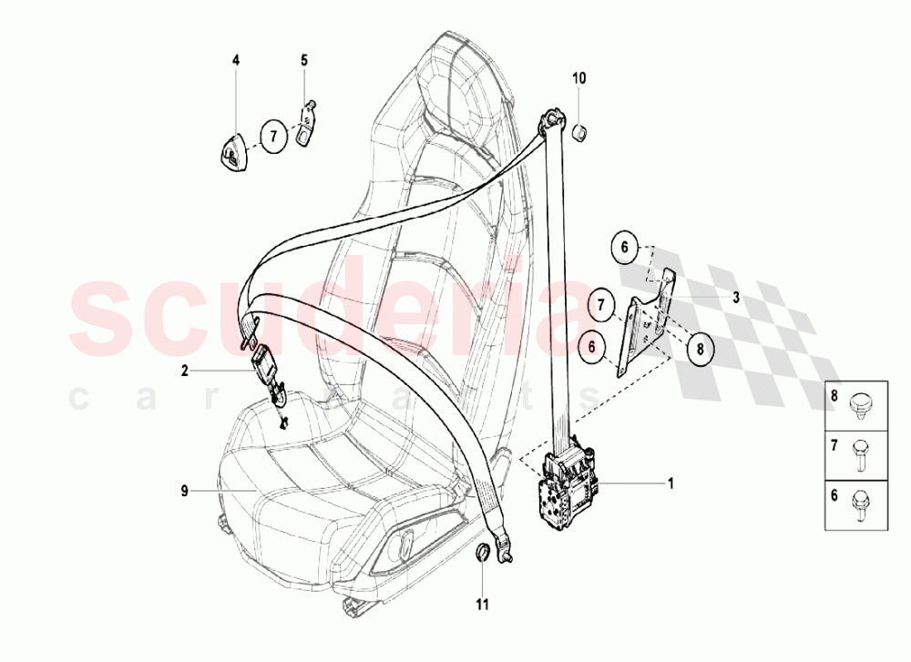 Safety Belts of Lamborghini Lamborghini Aventador S