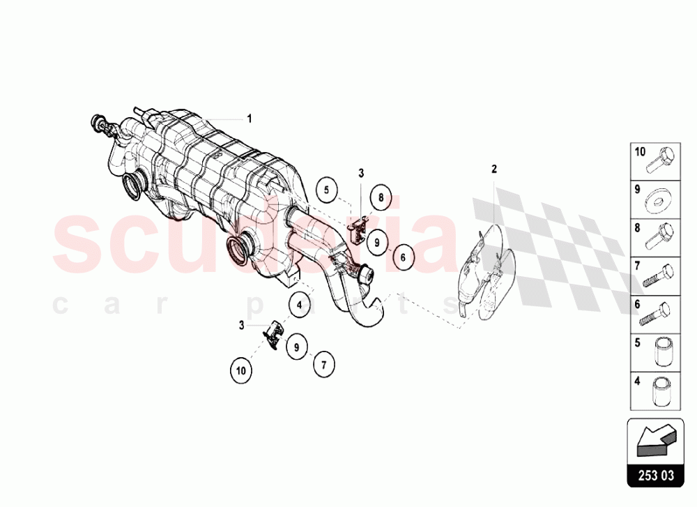 Exhaust System 2 of Lamborghini Lamborghini Huracan LP580 Coupe