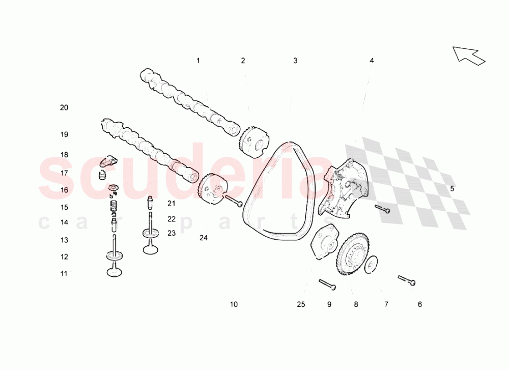 Left Head Timing System of Lamborghini Lamborghini Gallardo (2006-2007)