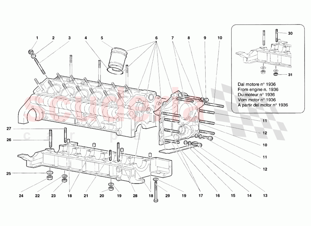 Crankase and Lower Mounti of Lamborghini Lamborghini Diablo SV (1998)