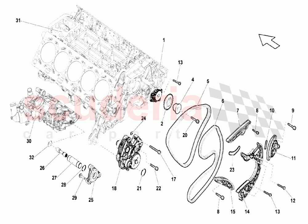 Camshaft Timing Chain of Lamborghini Lamborghini Gallardo LP550 Coupe