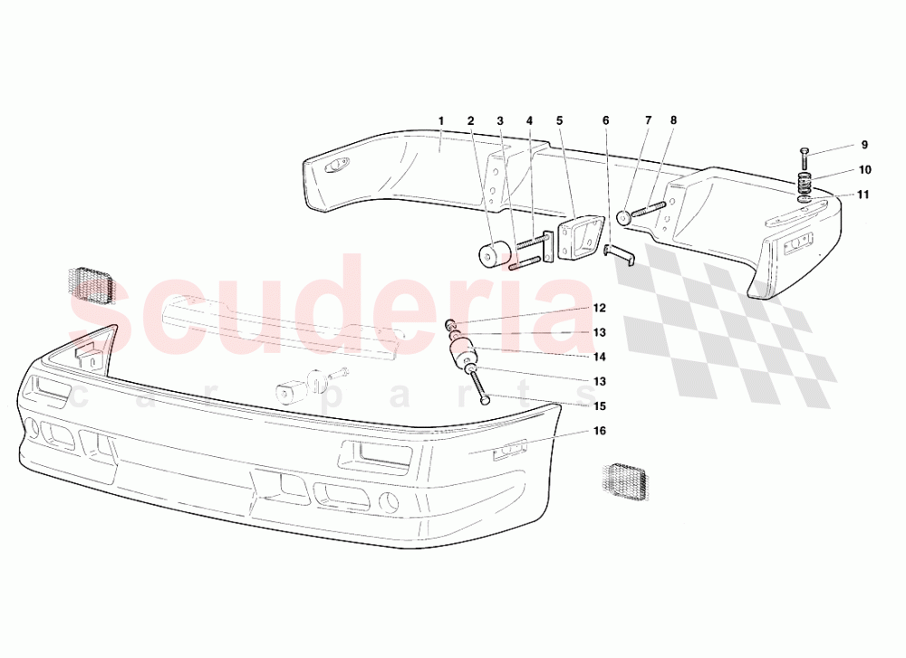 Bumpers (Valid for U.S.A and Canada 1998) of Lamborghini Lamborghini Diablo VT Roadster (1998-2000)