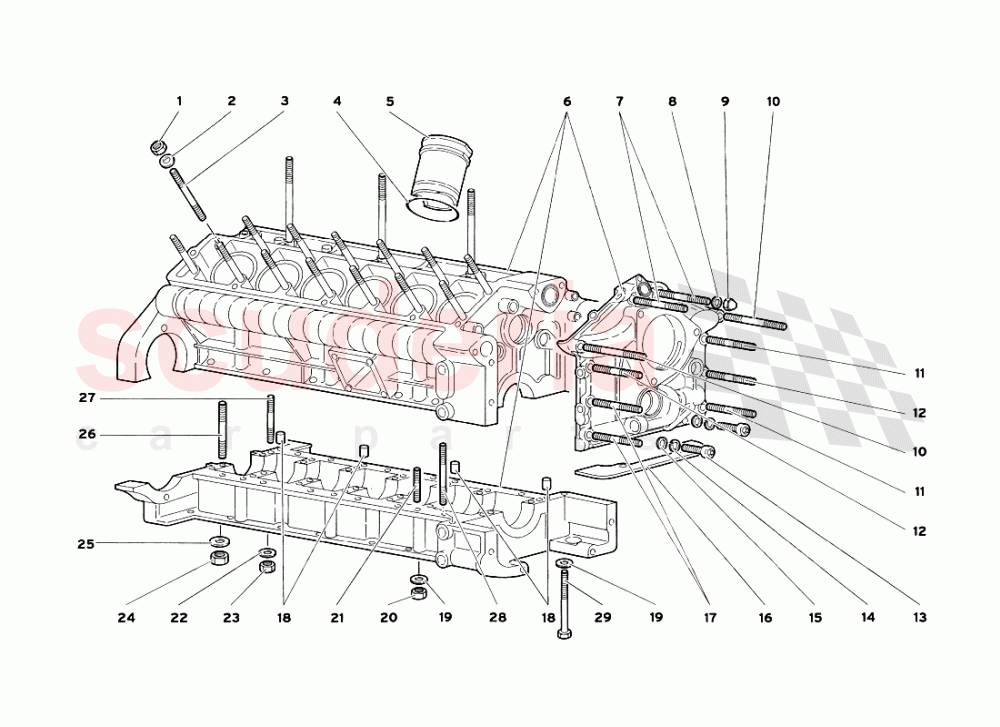 Crankase and Lower Mounting of Lamborghini Lamborghini Diablo SV (1999)