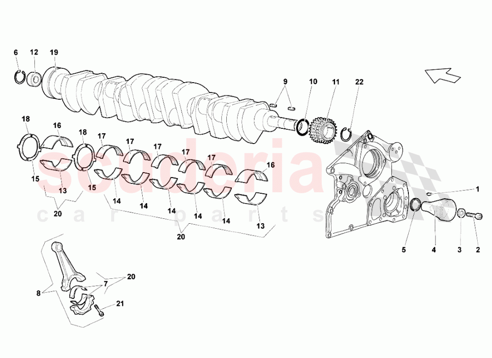 Crankshaft - Connecting Rod of Lamborghini Lamborghini Murcielago LP640 Roadster