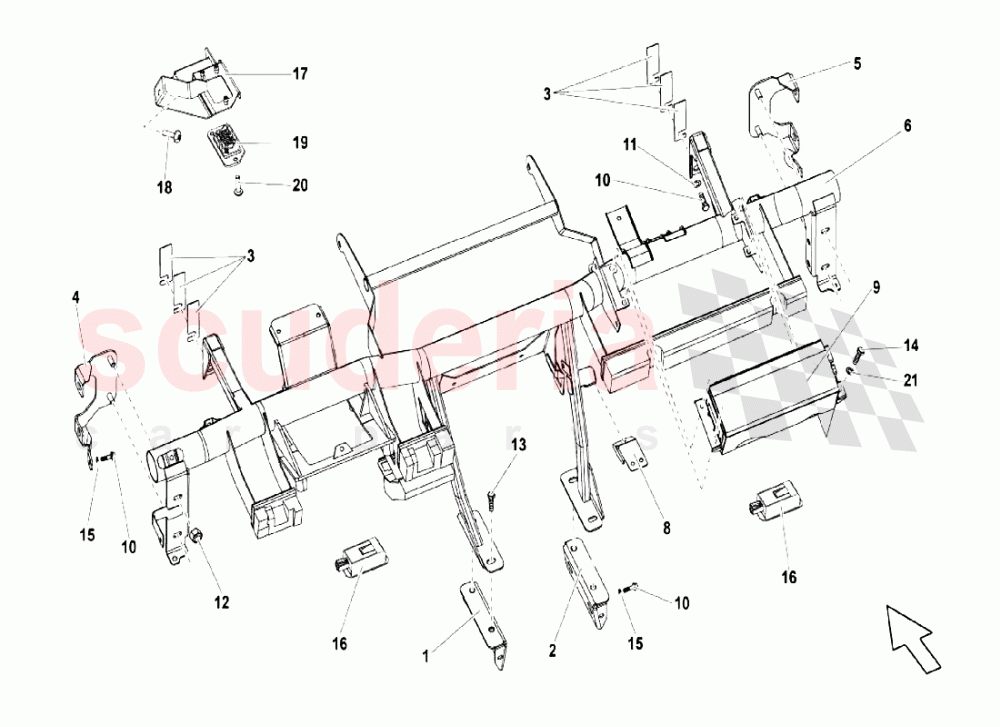 Inner Equipment - Cross Member For Dash Panel of Lamborghini Lamborghini Gallardo LP550 Coupe