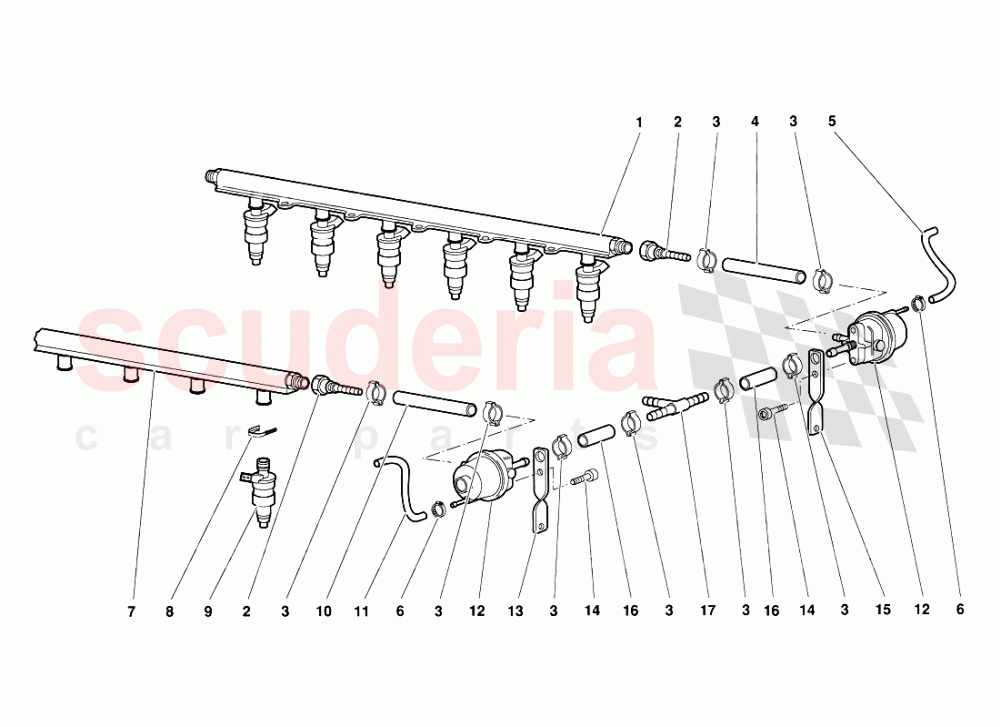 Fuel System 1 of Lamborghini Lamborghini Diablo (1990-1998)