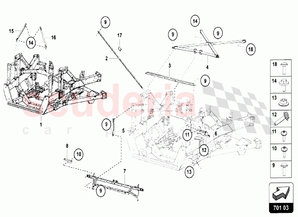 REAR FRAME ELEMENTS 1 of Lamborghini Lamborghini Aventador LP750 SV Roadster