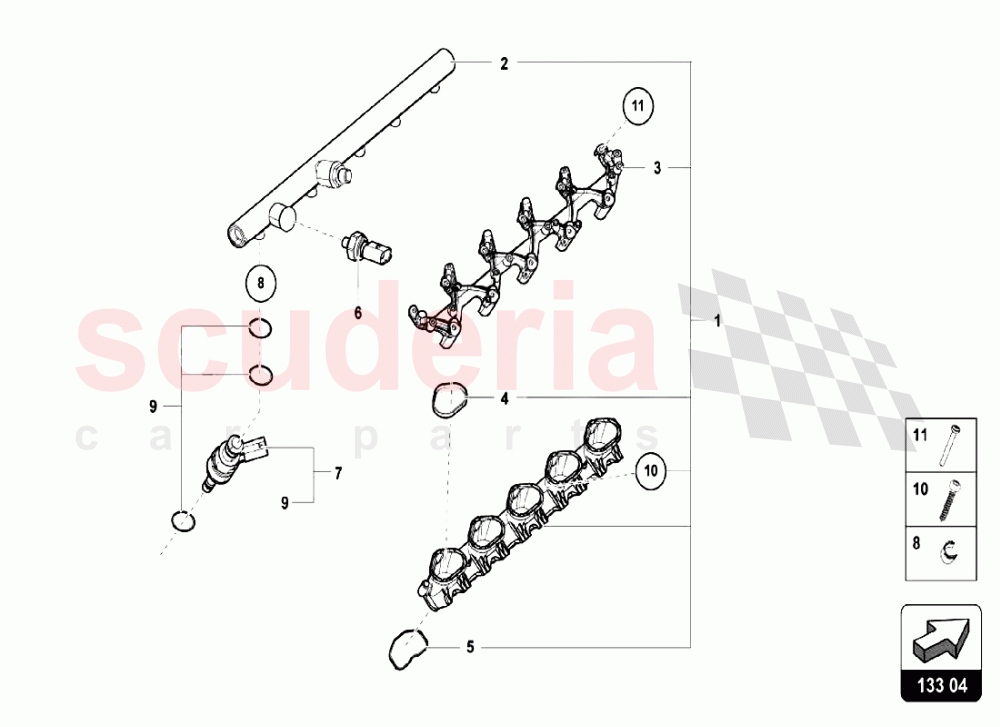 Low Pressure Injection System of Lamborghini Lamborghini Huracan LP580 Coupe