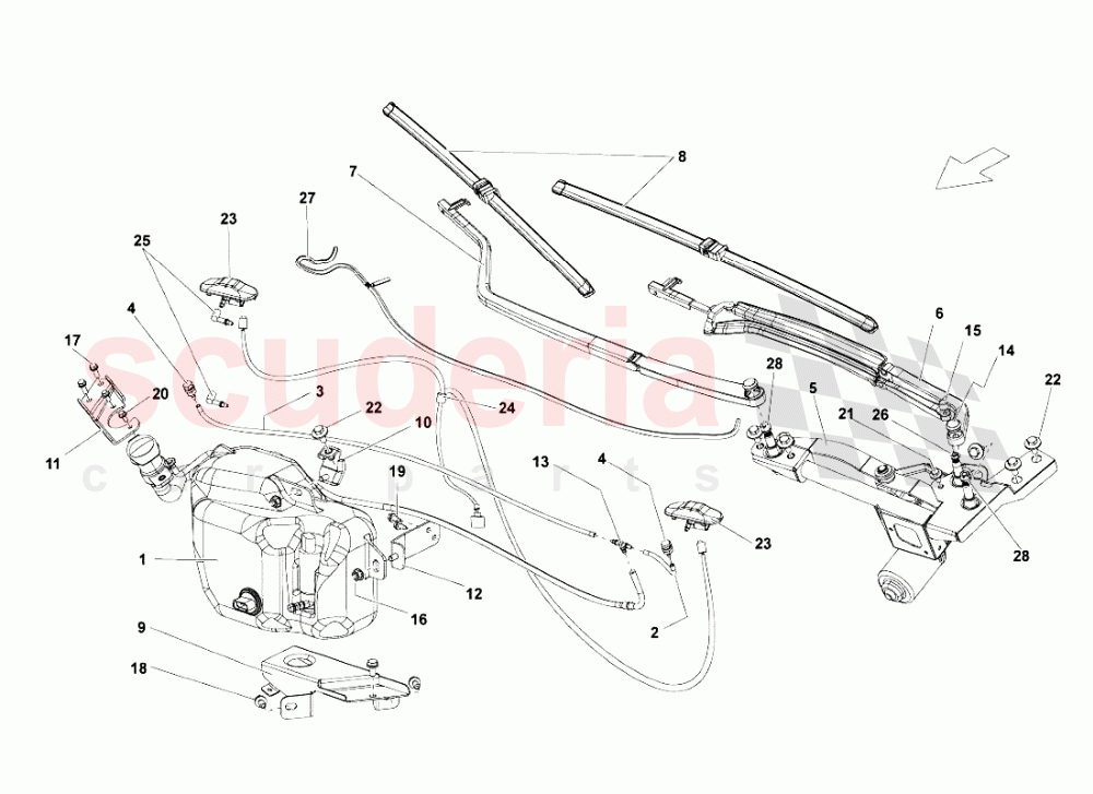 Windshield Wiper of Lamborghini Lamborghini Gallardo LP560 Coupe