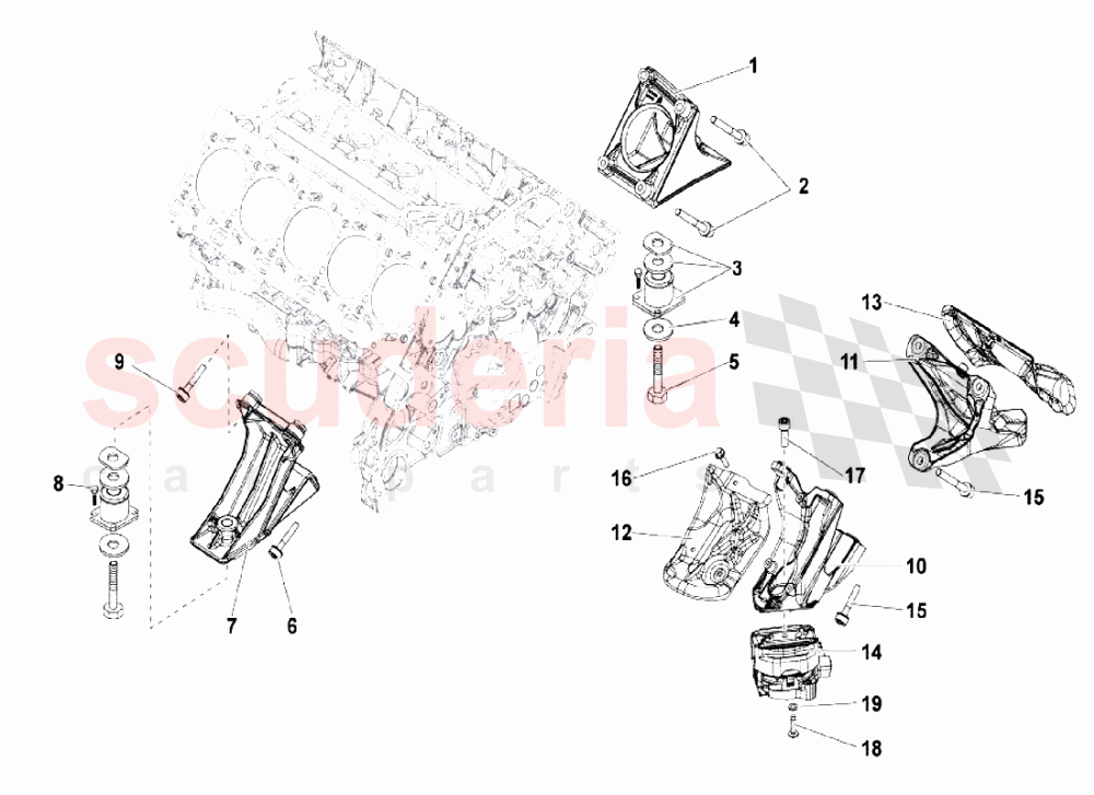 Securing Parts For Engine of Lamborghini Lamborghini Gallardo LP550 Coupe