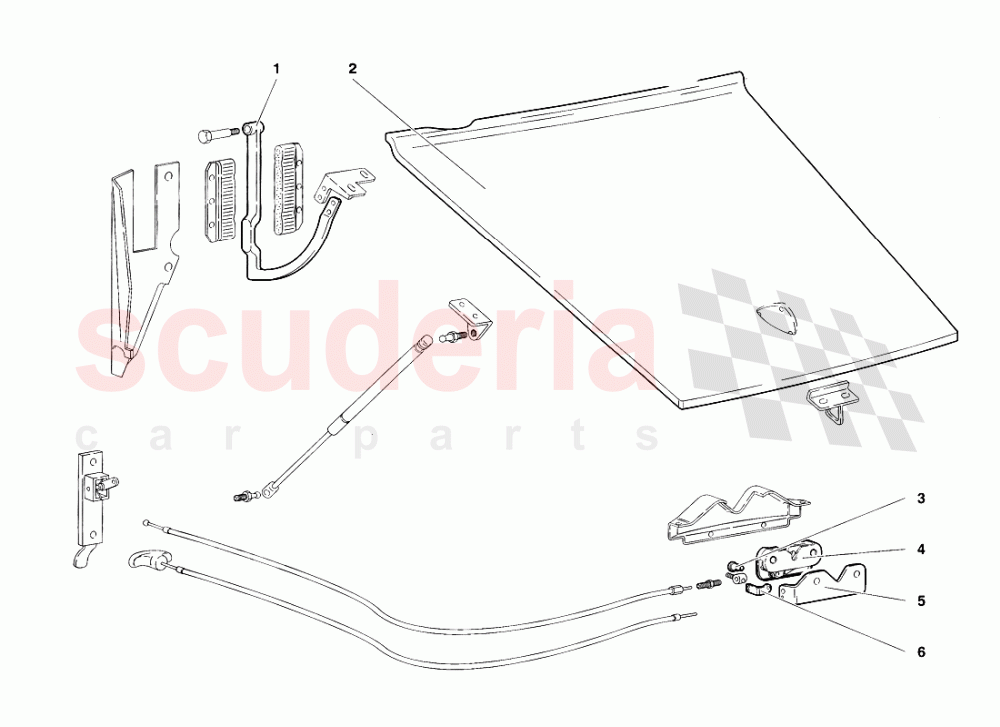 Front Hood (Valid for UK 1998) of Lamborghini Lamborghini Diablo VT Roadster (1998-2000)