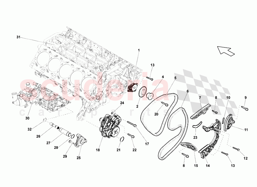 Head Timing System of Lamborghini Lamborghini Gallardo LP560 Coupe