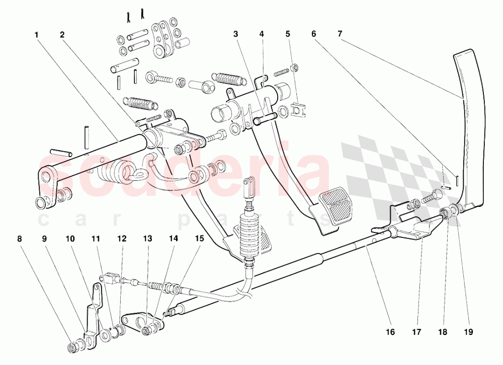 Pedals (Valid for Australia Version - October 1991) of Lamborghini Lamborghini Diablo (1990-1998)