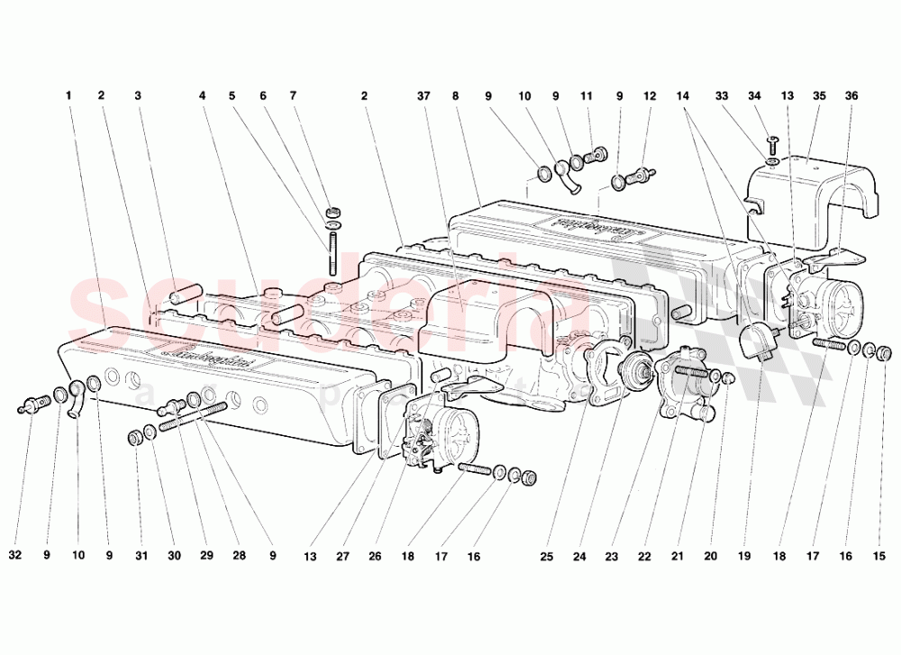 Intake Manifold 1 of Lamborghini Lamborghini Diablo SV (1995-1997)