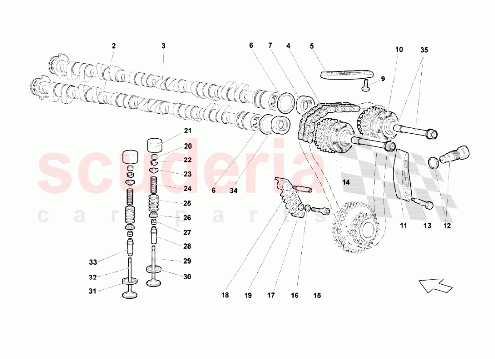 Rh Head Timing System of Lamborghini Lamborghini Murcielago LP670