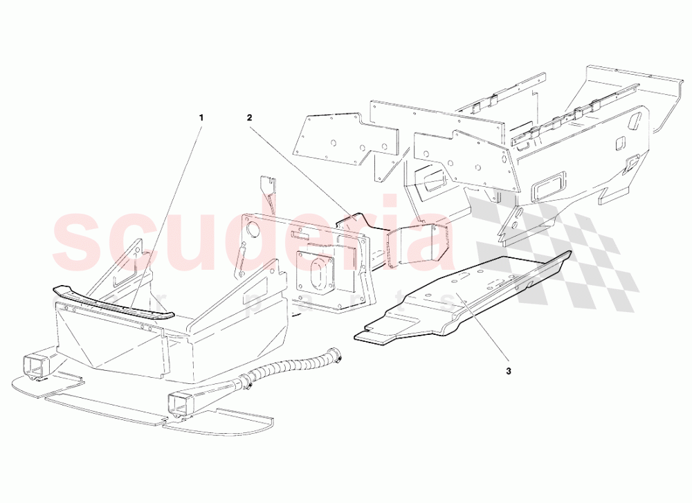 Frame Floor Panels (Valid for USA - January 1995) of Lamborghini Lamborghini Diablo SE30 (1993-1995)