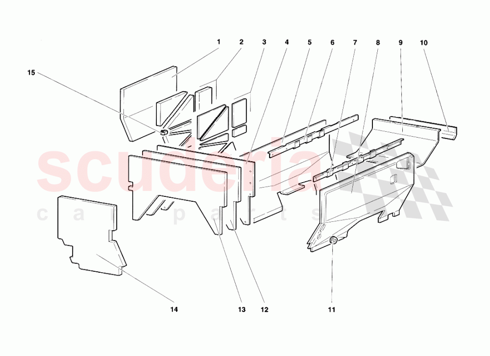 Engine Compartment Insulating Panels of Lamborghini Lamborghini Diablo SV (1995-1997)