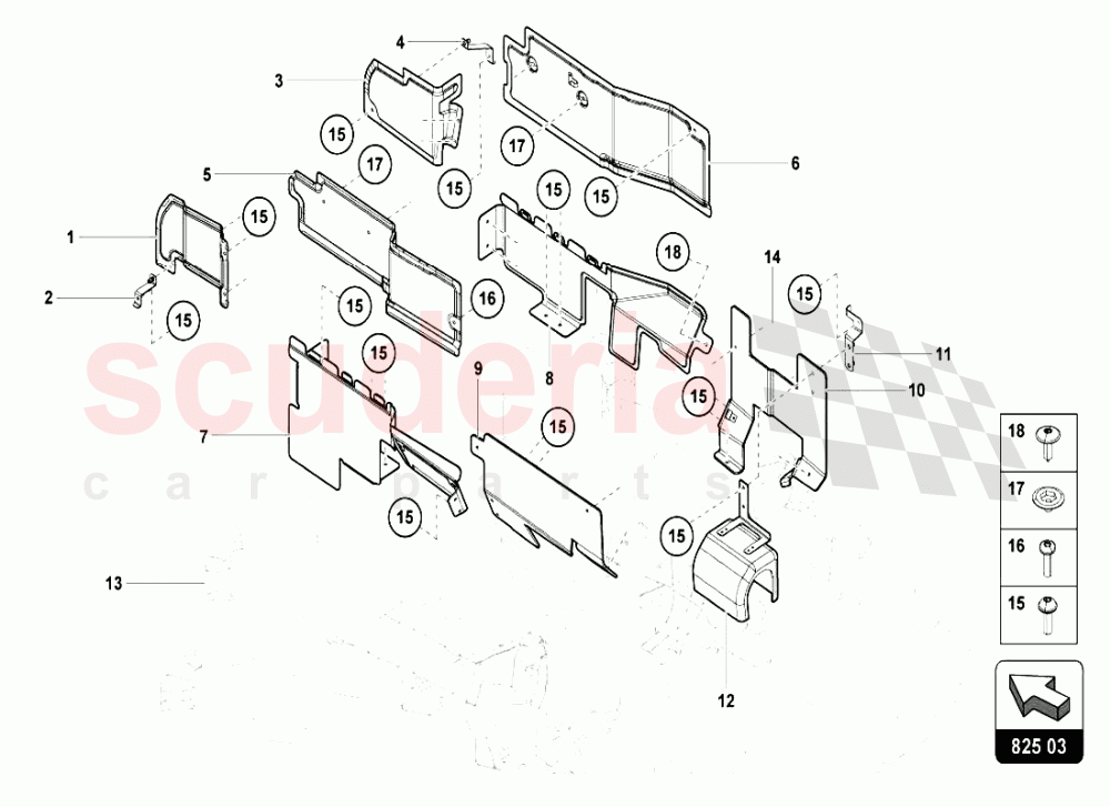 HEAT SHIELD of Lamborghini Lamborghini Aventador LP720 Coupe