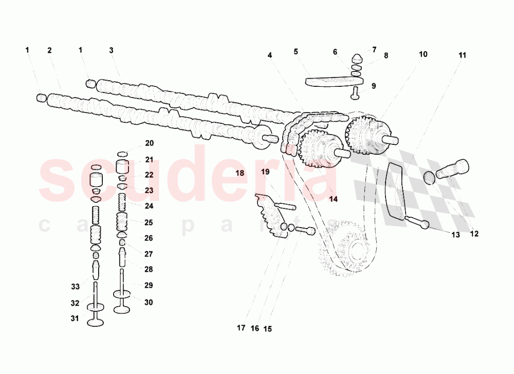 Right Head Timing System of Lamborghini Lamborghini Murcielago Roadster