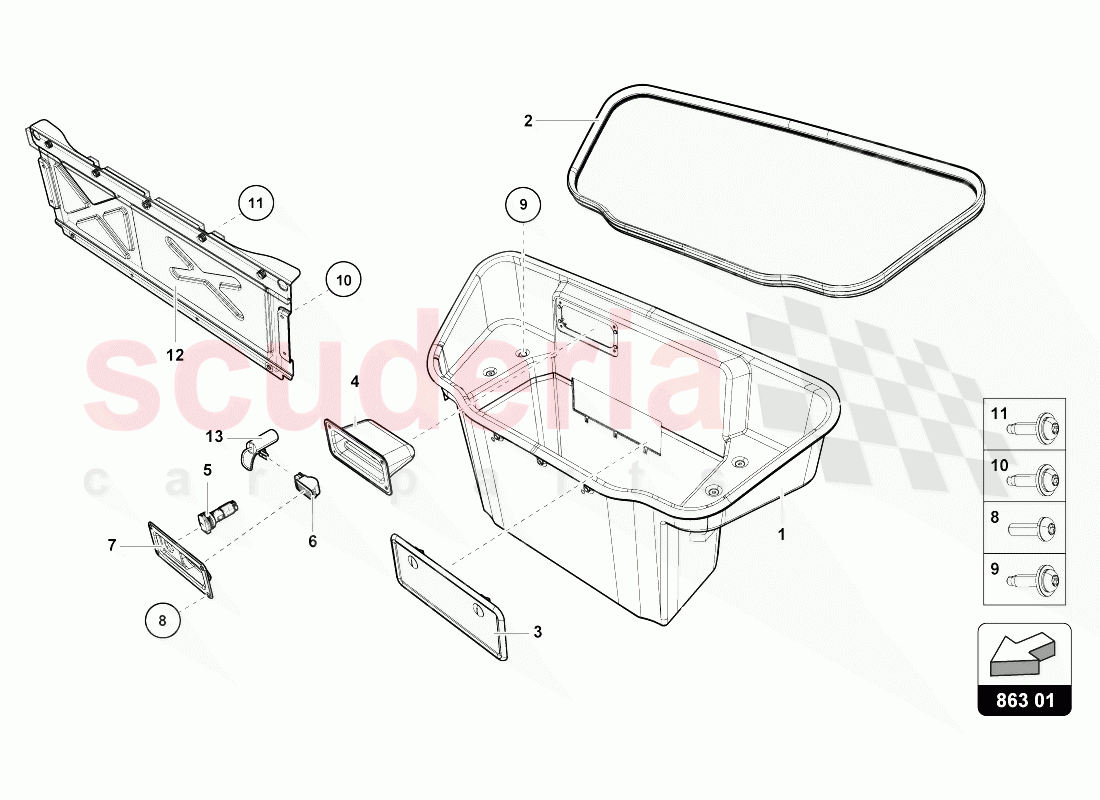 LUGGAGE COMPARTMENT LINING of Lamborghini Lamborghini Huracan Evo Coupe