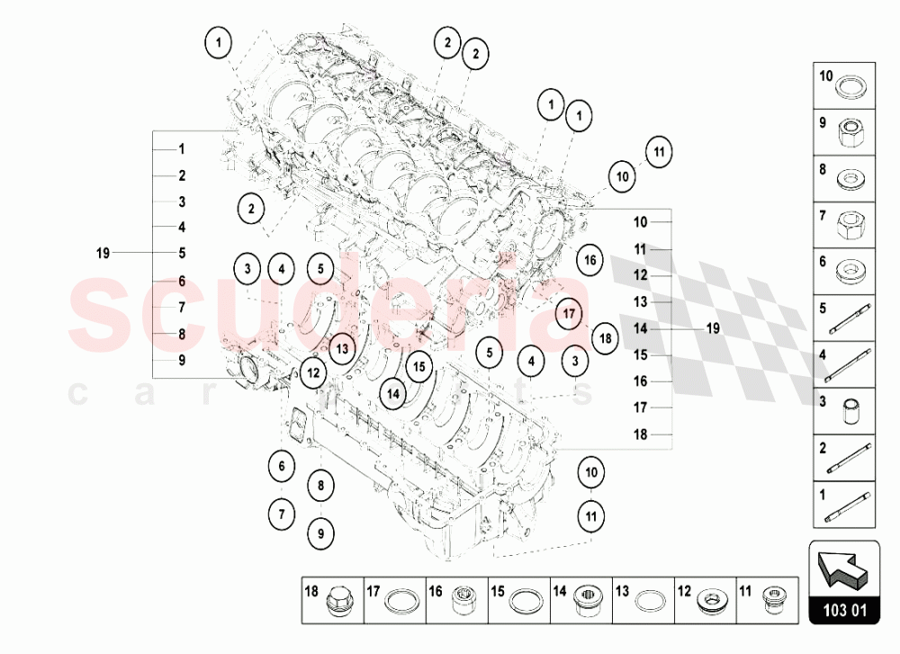 OIL SUMP of Lamborghini Lamborghini Aventador LP720 Roadster