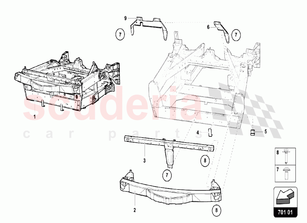 FRONT FRAME ELEMENTS 1 of Lamborghini Lamborghini Aventador LP750 SV Coupe