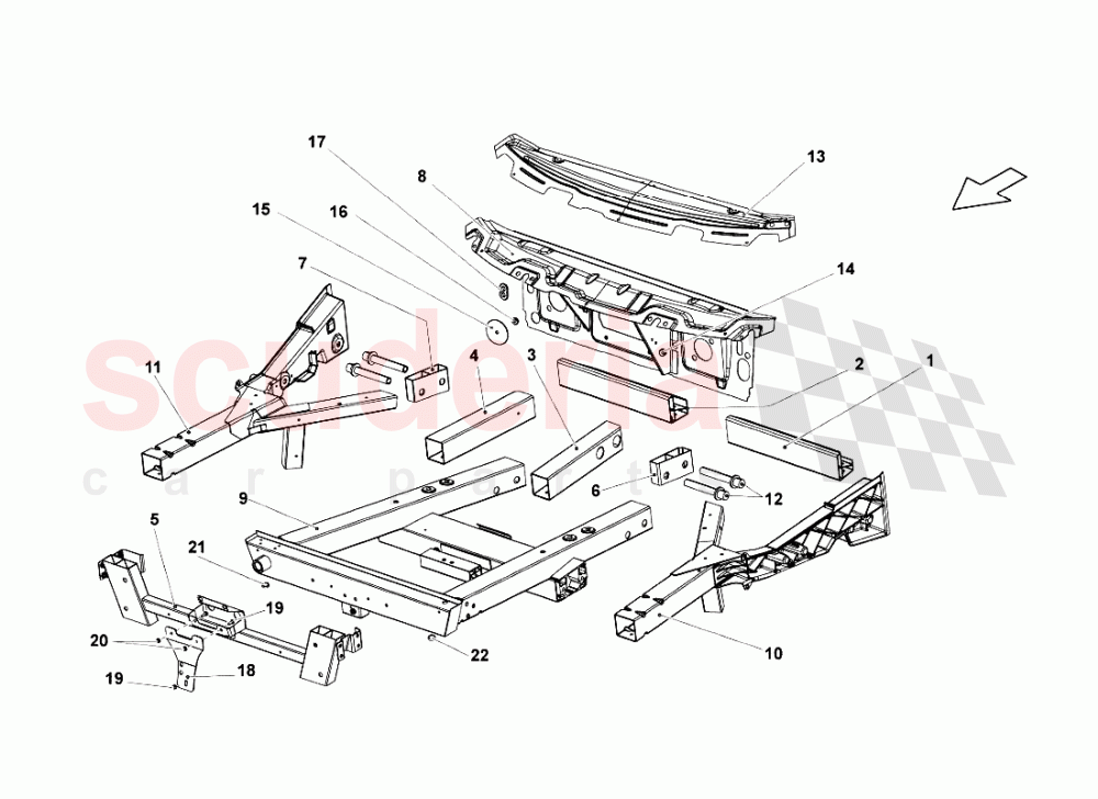 Front Frame Elements 1 of Lamborghini Lamborghini Gallardo Spyder