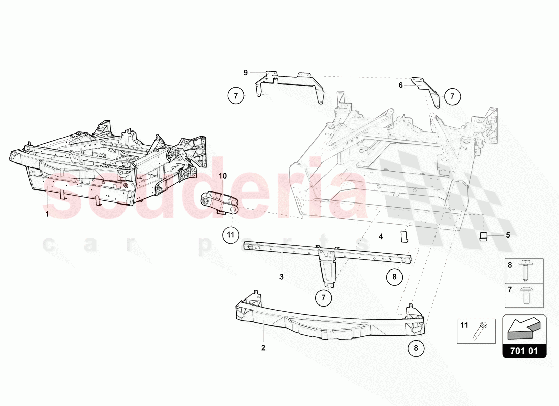 TRIM FRAME FRONT PART of Lamborghini Lamborghini Aventador LP770 SVJ Coupe