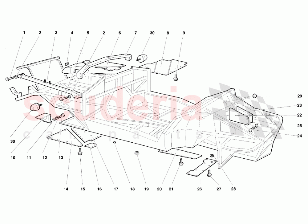 Frame Elements of Lamborghini Lamborghini Diablo SV (1998)