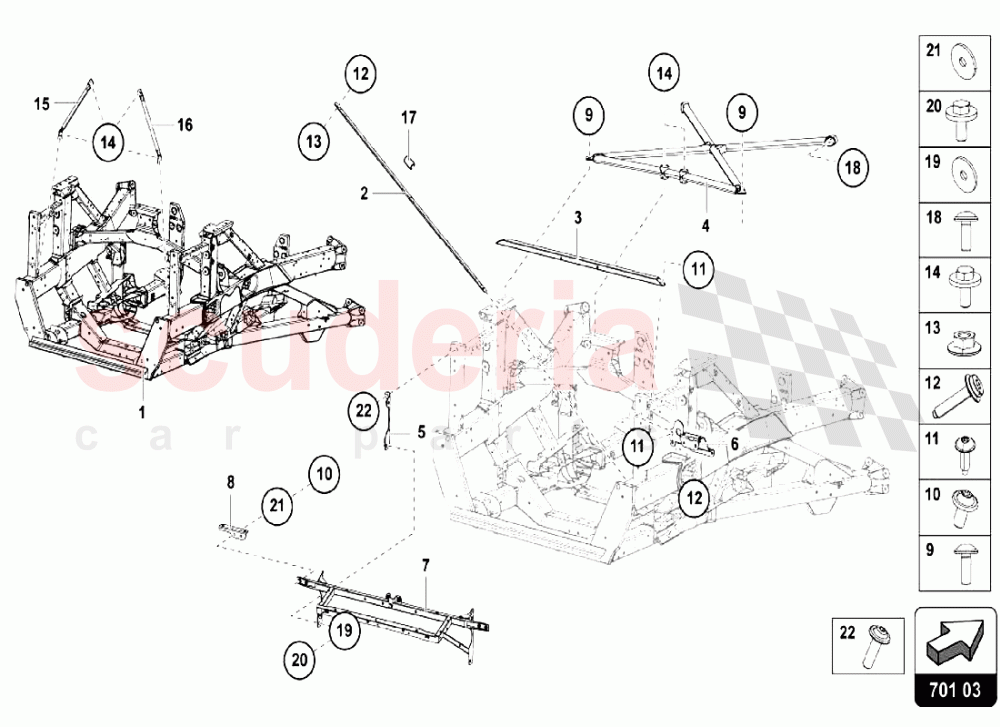 Rear Frame Elements 1 of Lamborghini Lamborghini Aventador S