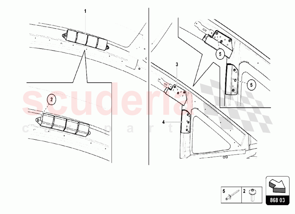 Roof Frame Trim 2 of Lamborghini Lamborghini Aventador S