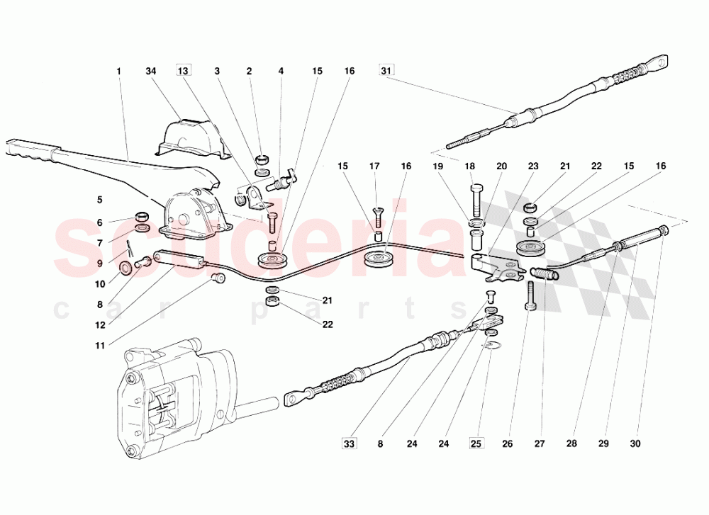 Handbrake (Valid for June 1992 Version) of Lamborghini Lamborghini Diablo (1990-1998)